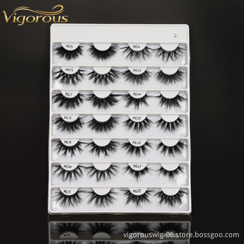 New Desing Wholesale 27 mm With Customized Package Long Fluffy Thick Mink Fur False 3D 5D Eyelashes Vendor